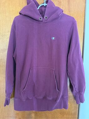Vintage Champion Men's Crewneck Hoodie in Plum